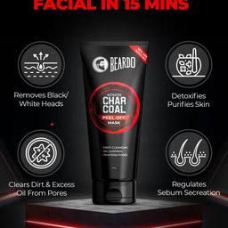 BEARDO Set of 2 Activated Charcoal Peel Off Mask with Niacinamide - 100 g each image 2