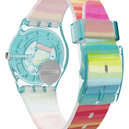 Swatch Unisex Multicoloured Printed Dial & Multicoloured Ceramic Straps Analogue Watch image 4