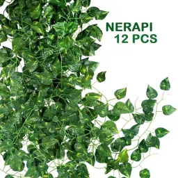12 Pcs Green Hanging Money Plant | Natural Looking & Perfect Decorative Piece | Green Wild Flower Artificial Flower-image-57
