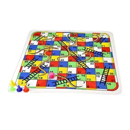 MUREN Kids 2 In 1 Snake & Ladders Ludo Foldable Mat Activity Toys and Games image 4