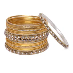 Peora Gold-Plated Set Of 2 Stone Studded Metal Chuda Bangle Set image 5