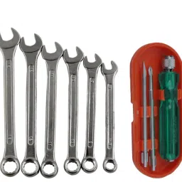 2-in-1 Spanner & Precision Screwdriver Combo Set Hand Tool Kit-image-0