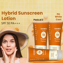 GLAMVEDA Set Of 3 Water & Sweat Resistant SPF 50 PA+++ Sunscreen Lotion - 60ml Each image 3