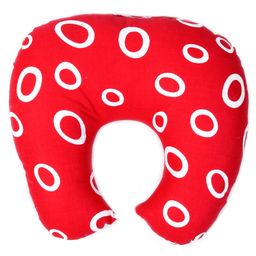 Babyhug Cotton Baby Pillow with Neck Support Circle Print - Red-image-73