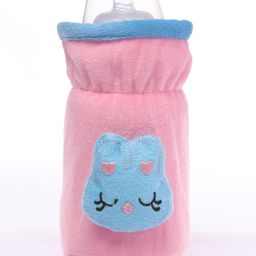 Babyhug Velour Plush Bottle Cover Pink Medium - Fits Upto 120 ml to 260 ml Bottle-13