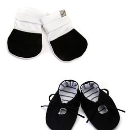 Mi Dulce An'ya Organic Cotton Mittens And Booties Set - Black-picture-10