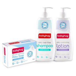 Babyhug Combo of Daily Shampoo & Lotion  - 400 ml With Babyhug Moisturising Bathing bar - 125 gm-image-36