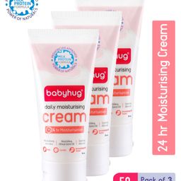 Babyhug Milk Protein Formula Daily Full Body and Face Moisturizing Cream - 50 ml (Pack of 3)-image-22