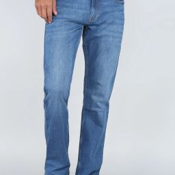 Men Slim Mid Rise Blue Jeans-image-4