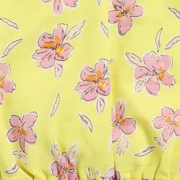 Lazy Shark Floral Printed Flutter Sleeves Fit & Flare Dress image 2