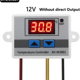 shockley electronics XH-W3001-50 to 110c Intelligent Digital Thermostat temperature controller combo XH-W3001 (12V Without Direct Output) + 12V 2AMP Adapter + FAN + Alligator Clips Multipurpose Controller image 4