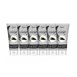 KISRA Set Of 6 Activated Charcoal 5 In 1 Deep Pore Cleaning Face Wash - 50g Each-4