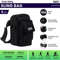 EASY Black Oversized Structured Handheld Bag with Tasselled image 4