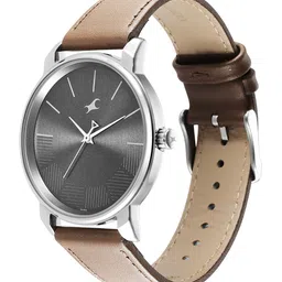 Fastrack Men Black Brass Dial & Brown Leather Straps Analogue Watch- 3291SL01 image 5