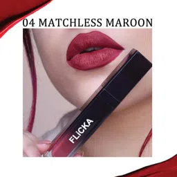 FLiCKA Set & Attack Transfer Proof Liquid Matte Lipstick 7 ml - Matchless Maroon 04 image 2