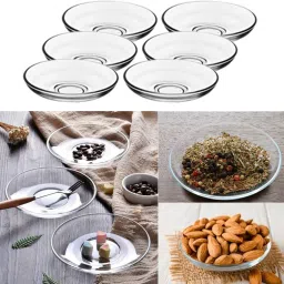 Pack of 6 Glass Glass Plate Saucers Set 6 Great for Servicing Cookie, Fruit, Coffee, and Tea Cup-image-6