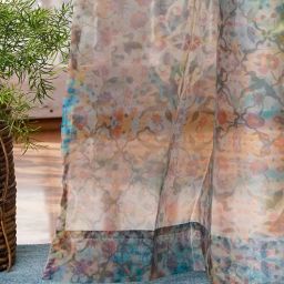 zeba Multicolor Traditional Polyester 8 Ft Sheer Rod Pocket Door Curtain-picture-44