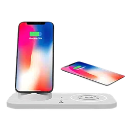 iGear DockMe 5W 3-in-1 Wireless Charging Dock for iOS, Android, Earbuds (5V Rotating Dock, White) image 2