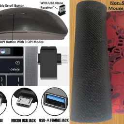 ANJO Keyboard-Wireless Mouse-Pad-3.0 USB Hub-Cleaner-OTG 2 in 1-Ext 1.5m-LED-Skin Combo Set image 5