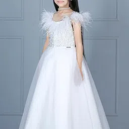 THE LITTLE CELEBS Net Maxi Dress image 5