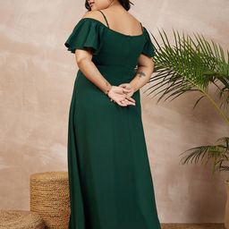 Berrylush Curve Plus Size Flutter Sleeve Maxi Dress image 4