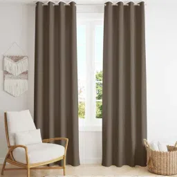 parda online Latte Brown Polyster Solid 5ft Blackout Eyelet Window/Door (1 Pc)-picture-22