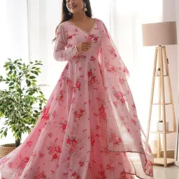 Printed Georgette Stitched Anarkali Gown-image-86