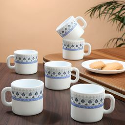 Larah by BOROSIL White Opalware Mugs Set of Cups and Mugs-52