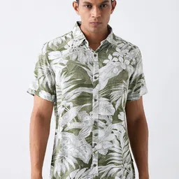 SPYKAR Men Floral Printed Spread Collar Cotton Casual Shirt-picture-18