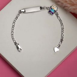 Raajraani Women Purple Dressed Kitty Sterling Silver Bracelet for Babies-55