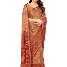 KANOODA Ethnic Motifs Printed Brasso Saree with Blouse Piece-picture-28