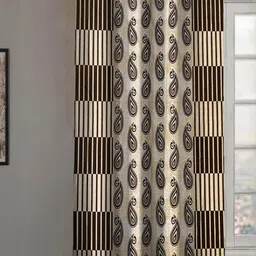 Lunar Days Brown Room Darkening Eyelet Window Curtain-image-10