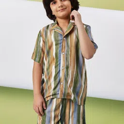 Stylo Bug Boys Striped Short Sleeves Shirt with Shorts-24