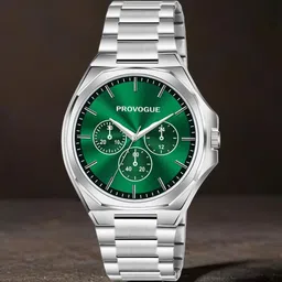 Provogue Men Round Dial Stainless Steel Analogue Watch PR-GR018-GRN-CH-25