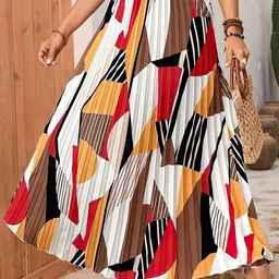 LookShine Women Abstract Printed A-Line Maxi Skirt-picture-11