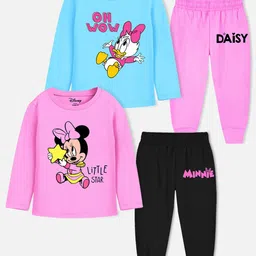 Disney By Miss and Chief Girls Printed T-shirt with Pyjamas-picture-11