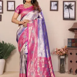 KALINI Woven Design Zari Tissue Designer Banarasi Saree-image-6