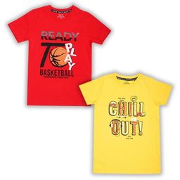 YALZZ Boys 2 Printed Applique T-shirt-image-55