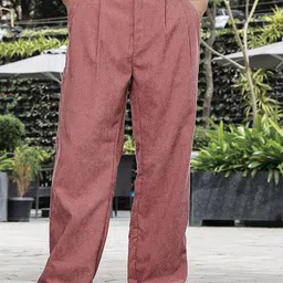 House of Koala Unisex Relaxed Loose Fit Mid-Rise Pleated Regular Trousers-picture-18