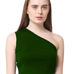 CareDone Women One Shoulder Fitted Crop Top-picture-26