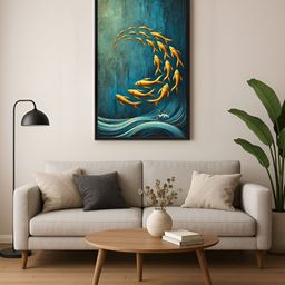 999Store Blue & Yellow 1 Piece Canvas Other Wall Paintings-image-7