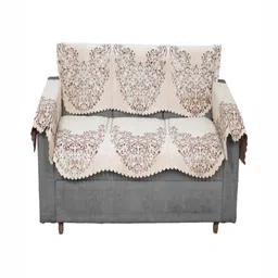 Fashion Throw Beige Jacquard 4 Piece Sofa Cover With Arms-25