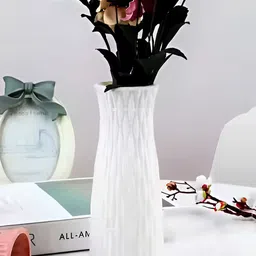 DecorTwist White Textured Centerpiece Living Room Home Decor Flower Vase-picture-30