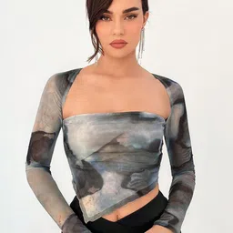 Stylecast X Slyck Abstract Printed Square Neck Top-28