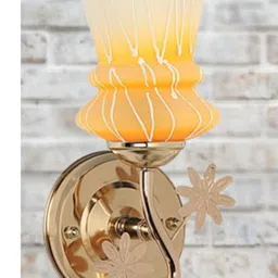 Somil Premium Designer Glass Wall / Night Lamp Elegant & Stylish Dcor Accent for Modern Interiors, color- Yellow, White, Size:- 19 X 23 X 30 CM-image-83