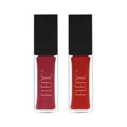FLENC Set Of 2 Ritzy Smudge-Proof Glossy Liquid Lipstick- 10ml Each -Rome - Muscow-23