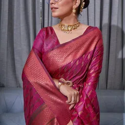 Parampara Ethnic Geometric Woven Design Pure Silk Banarasi Saree-picture-26