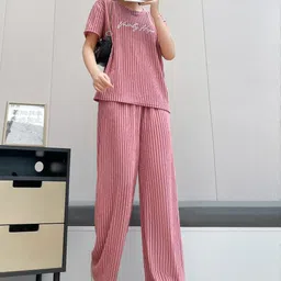 Stem Rope Women Striped Co-Ord Set-image-71