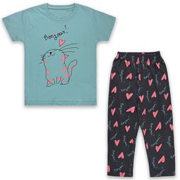 Wish Karo Unisex Kids Printed T-shirt with Pyjamas-picture-1