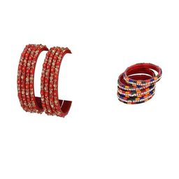 1ST TIME Women Set of 2 sets Traditional Glass Bangles-picture-33